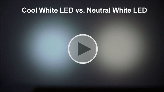 Cool white LED vs. Neutral white LED Video